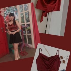 Shein Privé Back Satin Crop Cami Top NEW